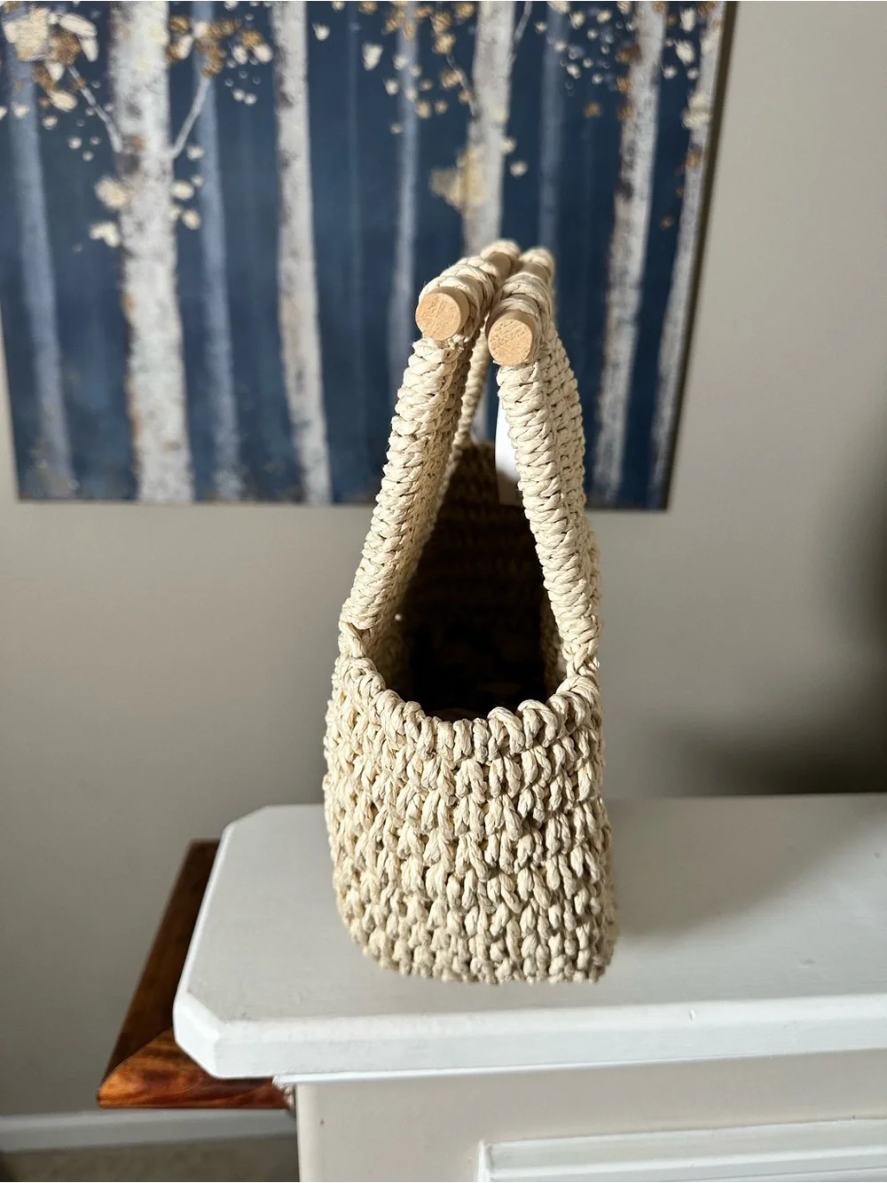 Target Natural Woven Straw Tote with Wooden Handles